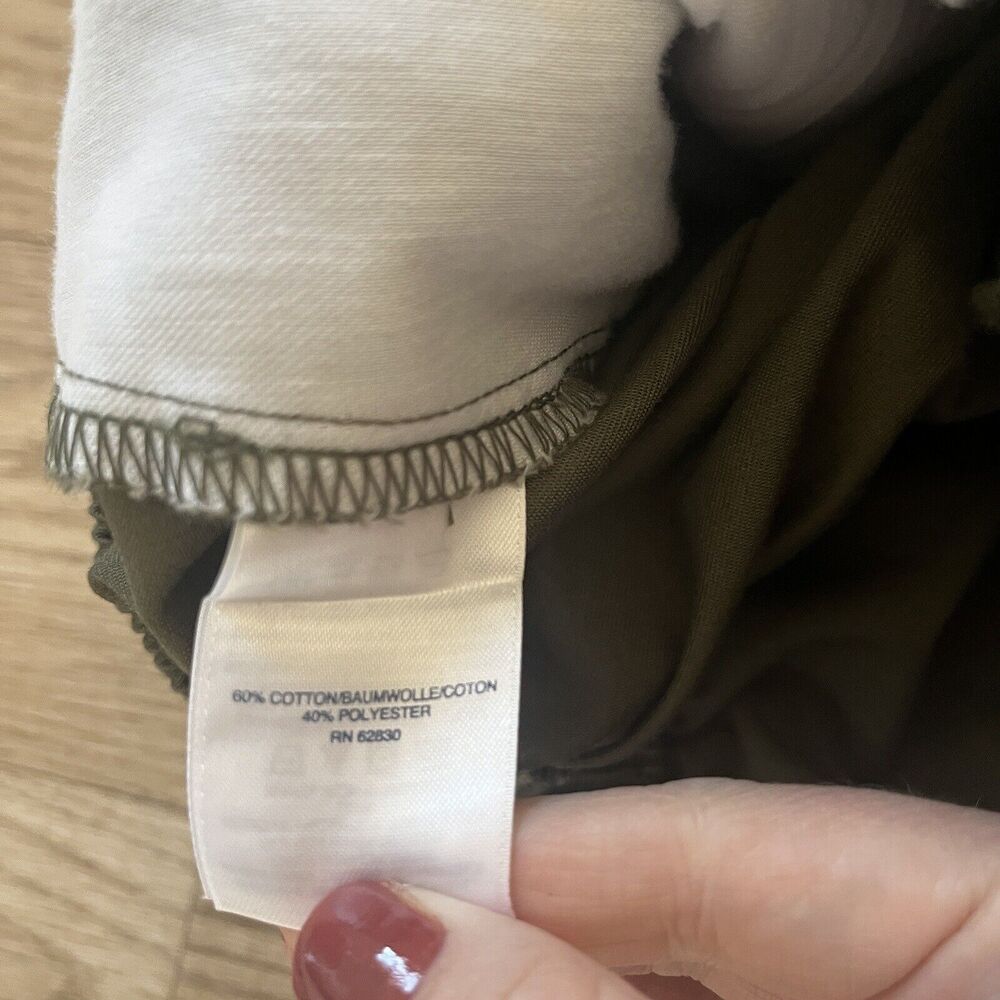 Women's Lands End Olive Green Pants Chino Straight Leg Dress Work - 10 Petite - Picture 7 of 7